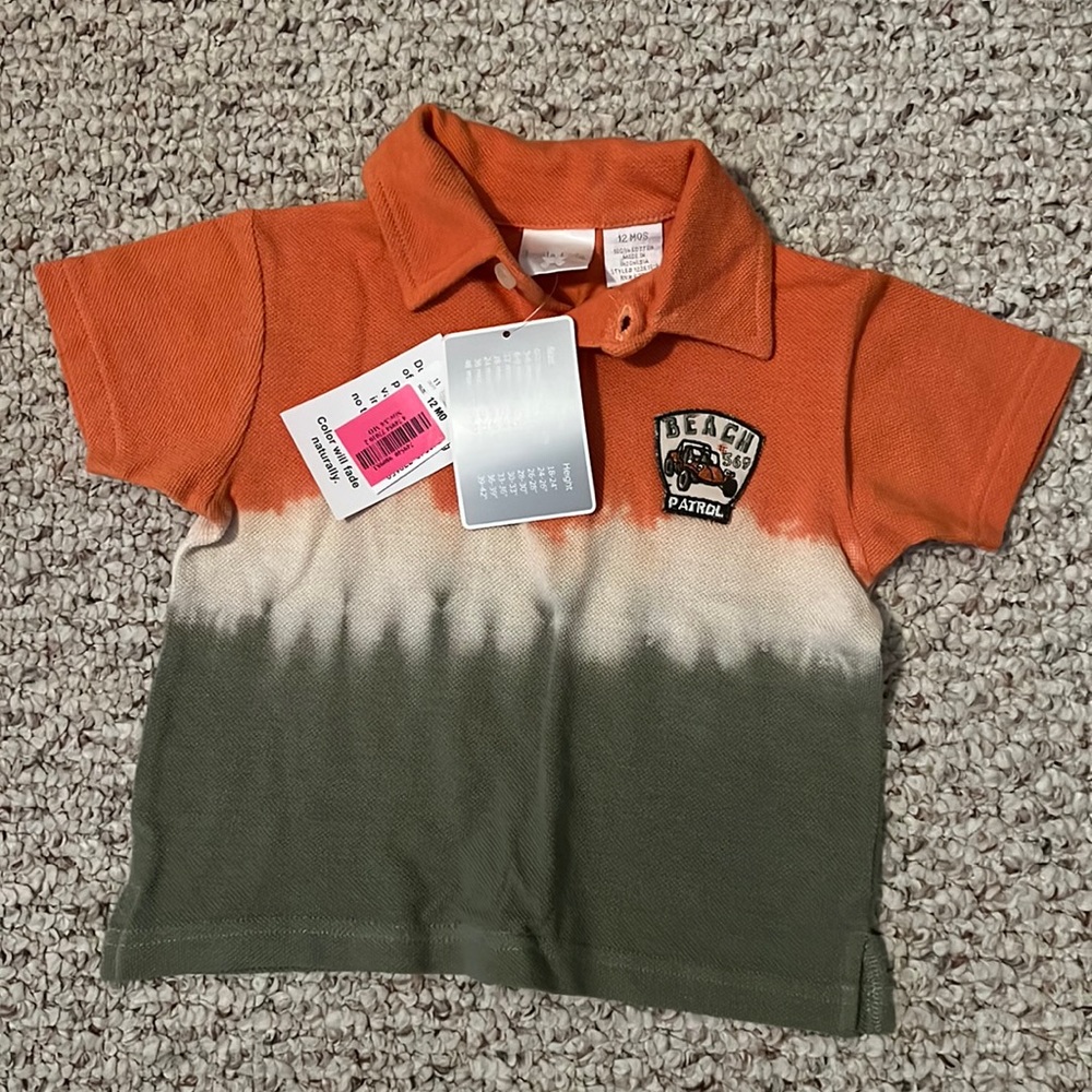 Koala Kids boys 12 months short sleeve polo shirt.